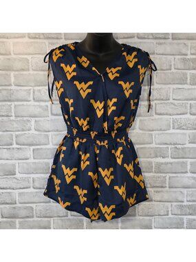 Stewart Simmons West Virginia University WVU Smocked Game Day Romper NWT XS